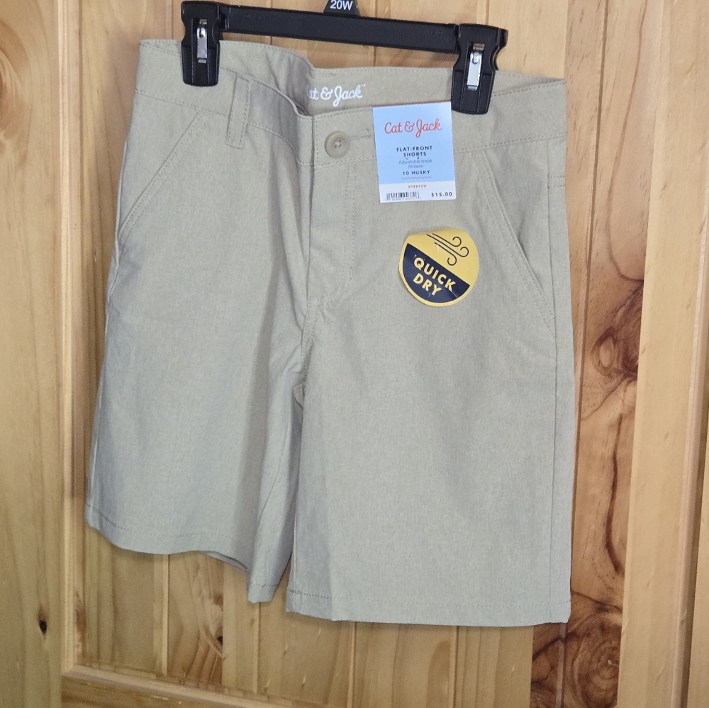 NWT Boys  Quick Dry Uniform Shorts - Cat & Jack 10 Husky